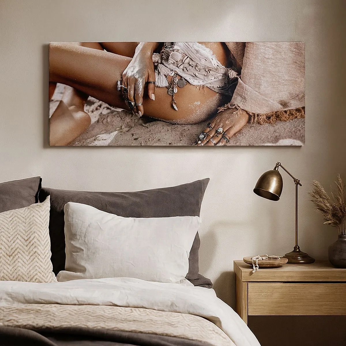 Vászonkép - A hullámok vetettek partra? - 100x40 cm