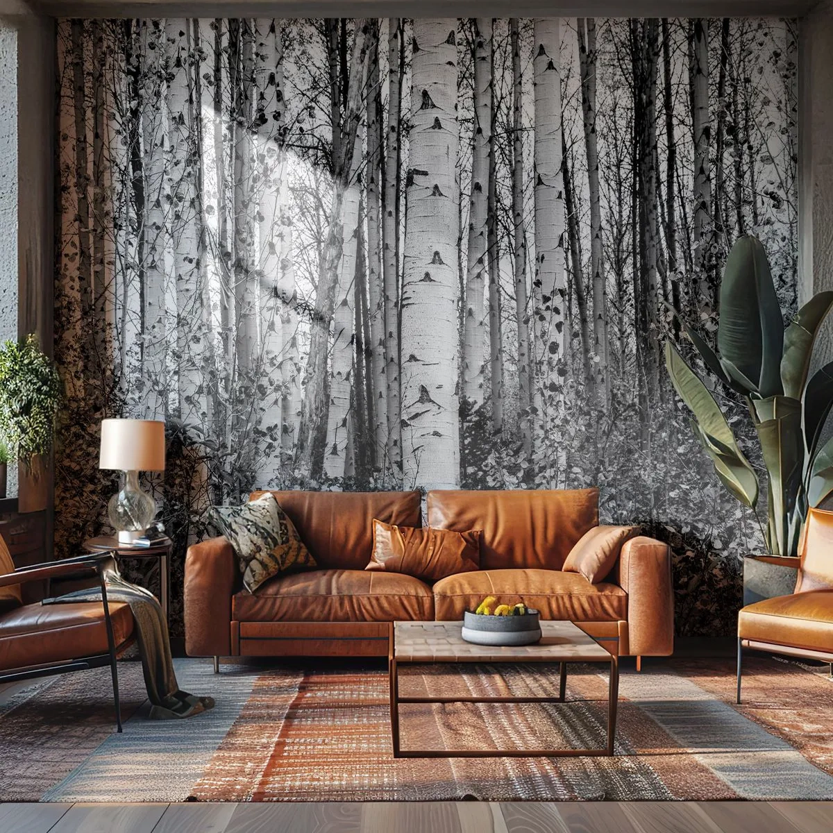 Fotótapéta Standard Eco - Nyírfa oszlopsor - Erdő, Nyír, Természet - 450x315 cm