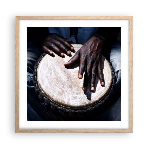 Poszter világos tölgy keretben - Élj a saját ritmusodban - 50x50 cm