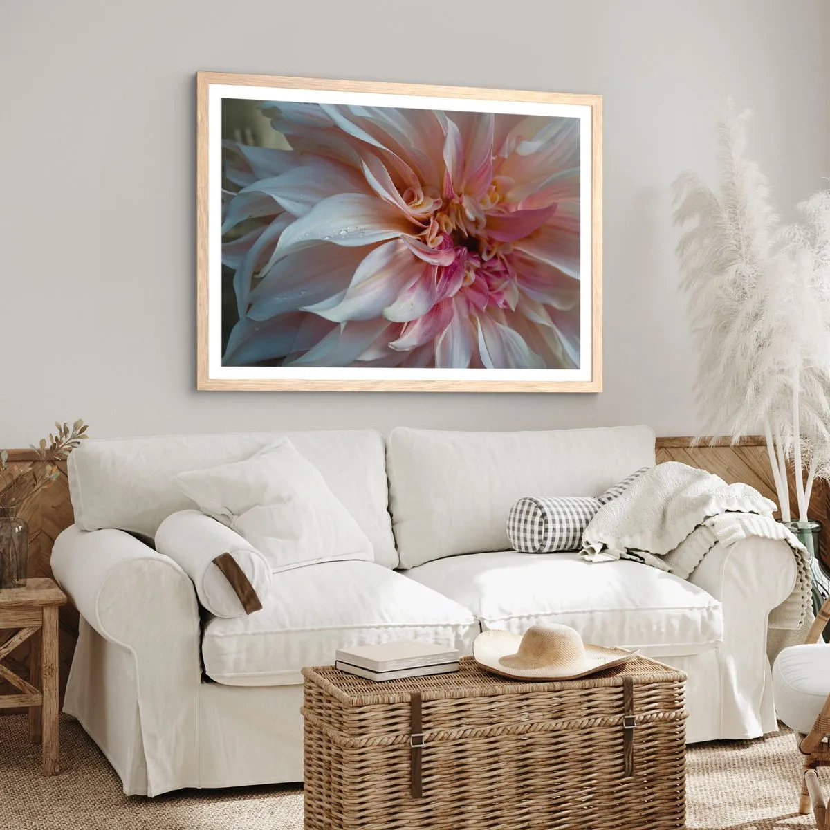 Poszter világos tölgy keretben - Virágzó frissesség - 100x70 cm