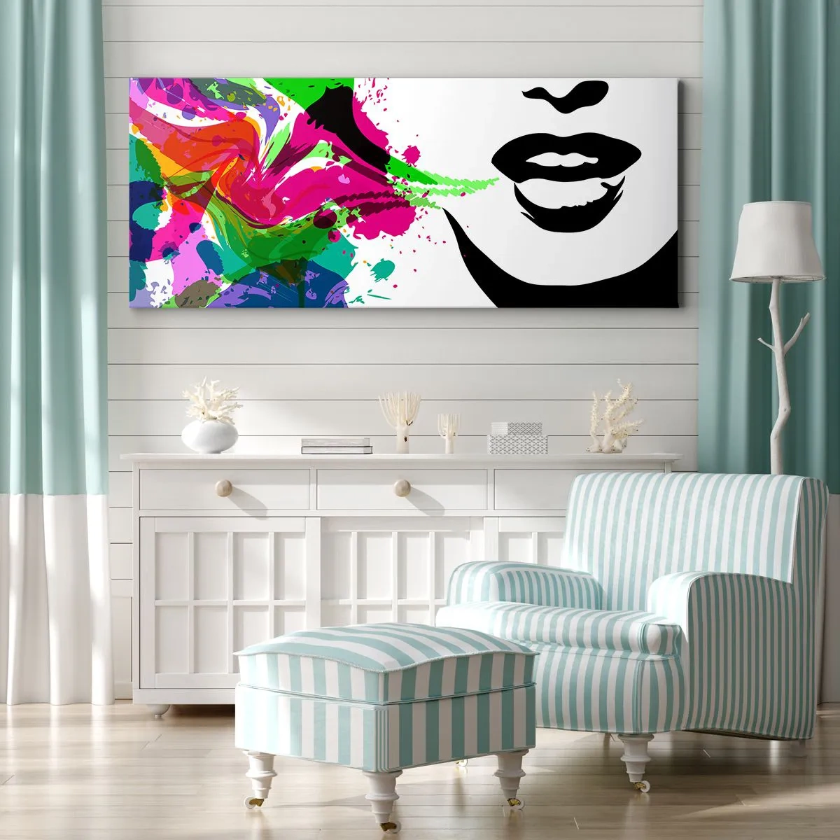 Vászonkép - Egy történet a szivárvány színeiben - 140x50 cm