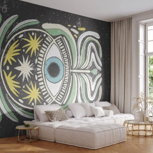 Fotótapéta Premium Sand - Törzsi rituálék - Boho, Szem, Pasztell - 100x70 cm