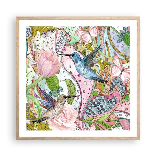 Poszter világos tölgy keretben - Szőlőbe gabalyodva - 60x60 cm