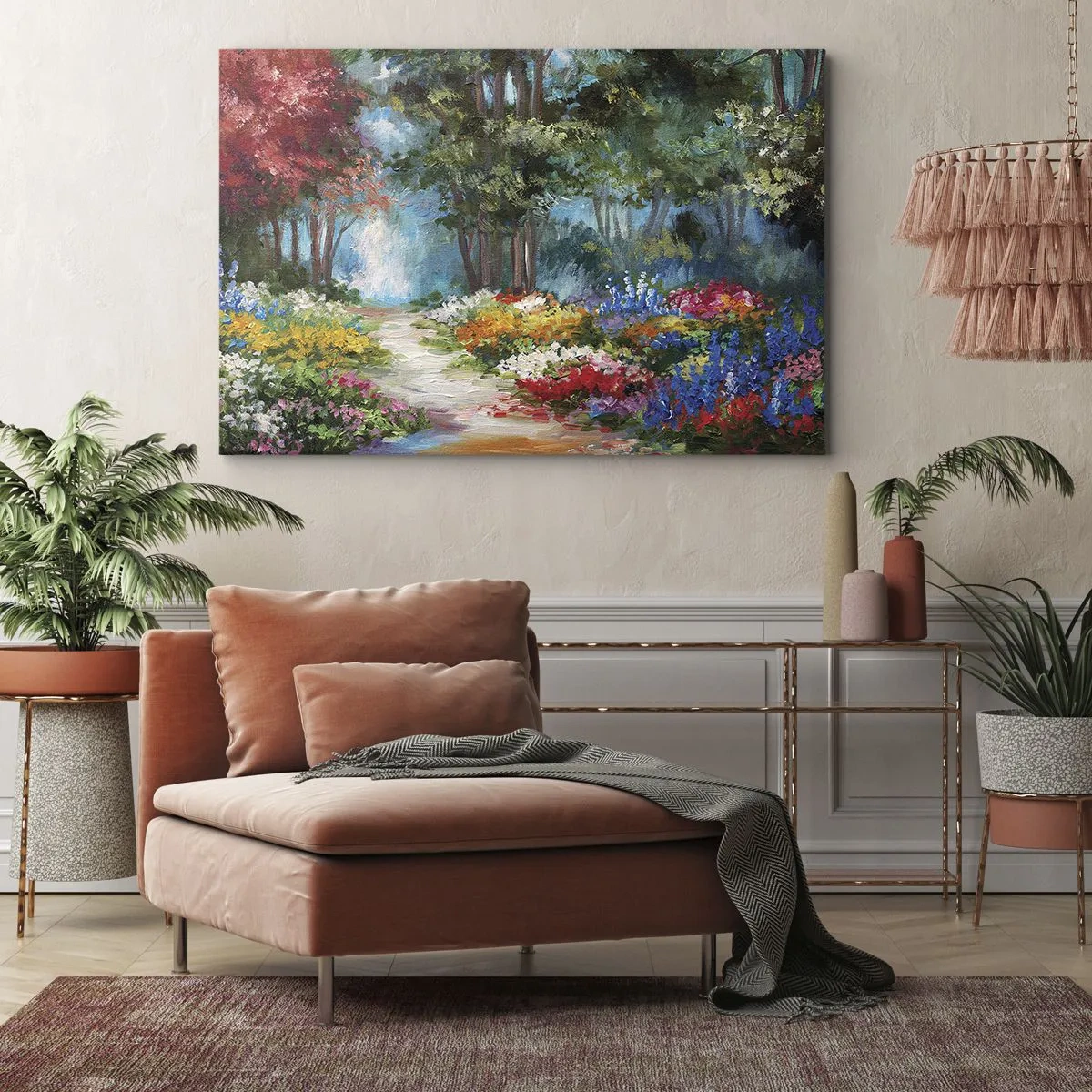 Vászonkép - Erdei kert, virágos erdő - 100x70 cm