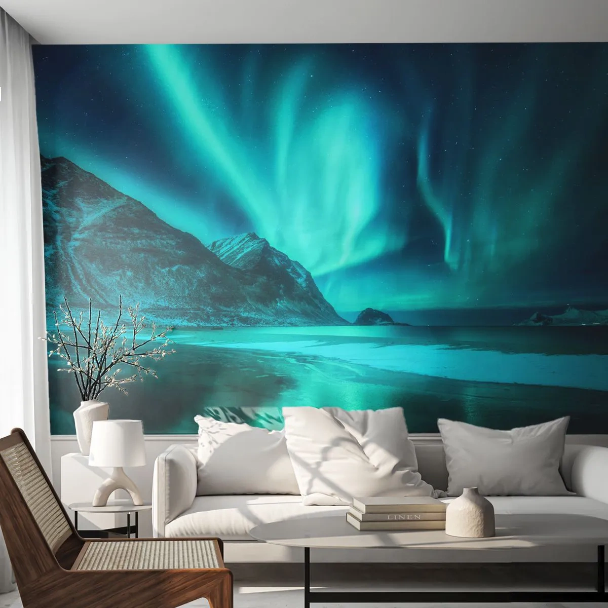 Öntapadós Fotótapéta Deluxe Sticker - Észak csodái - Tájkép, északi sark, Északi fény - 250x175 cm