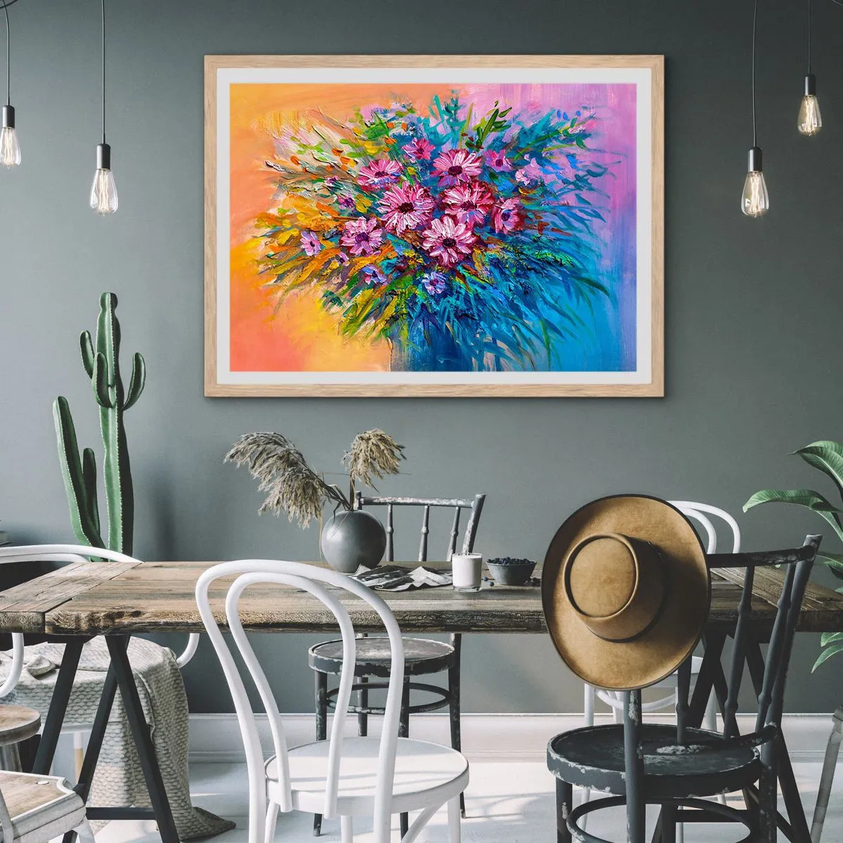 Poszter világos tölgy keretben - Életenergia - 91x61 cm