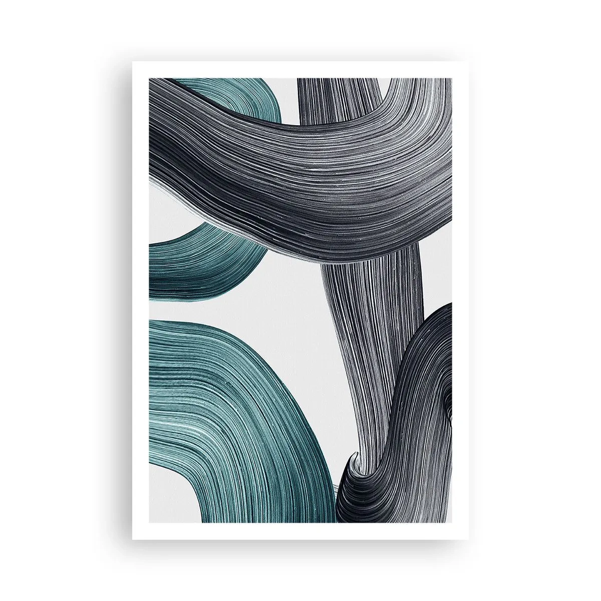 Poszter - Smaragdzöld és fekete nyomok - 70x100 cm