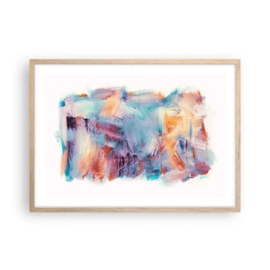 Poszter világos tölgy keretben - Színes rendetlenség - 70x50 cm