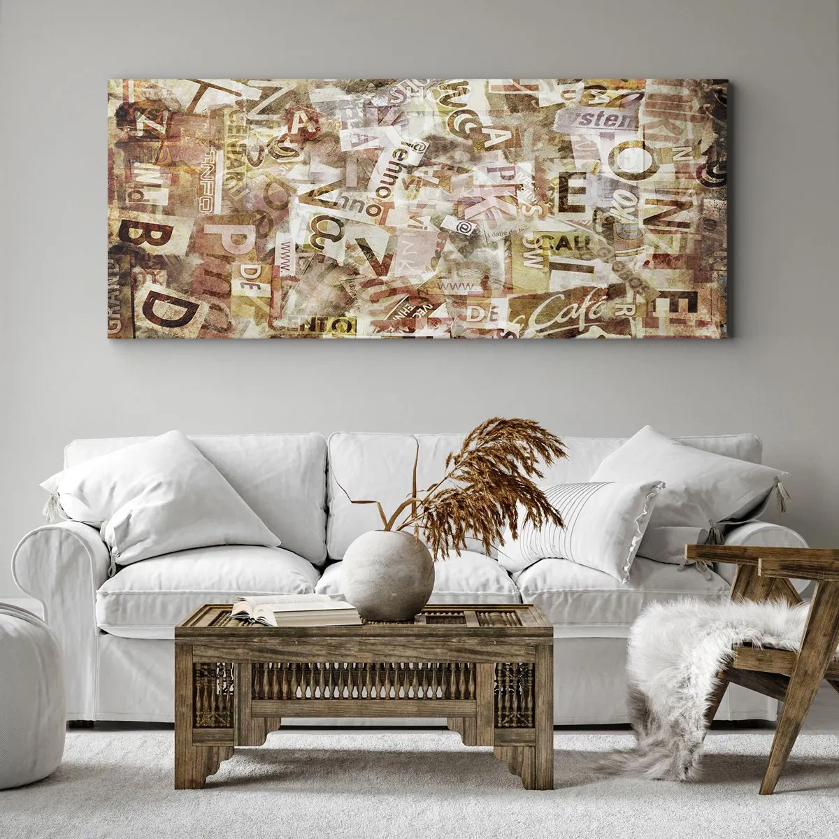 Vászonkép - Betűkkel egyesítem a fecsegést - 100x40 cm