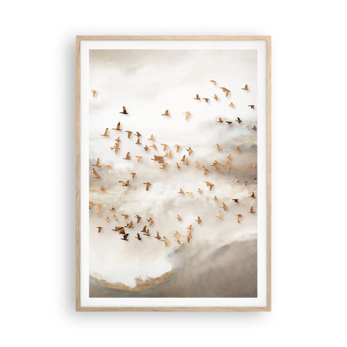 Poszter világos tölgy keretben - Itt az idő... - 70x100 cm