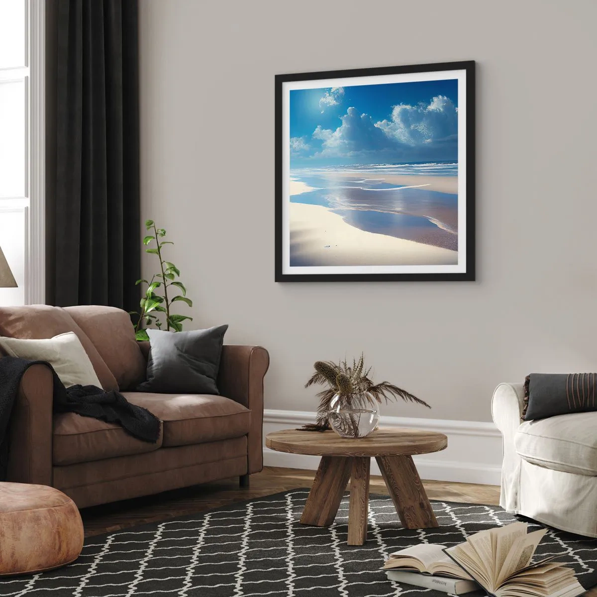 Poszter fehér keretben - Nyaralás a paradicsomban - 50x50 cm