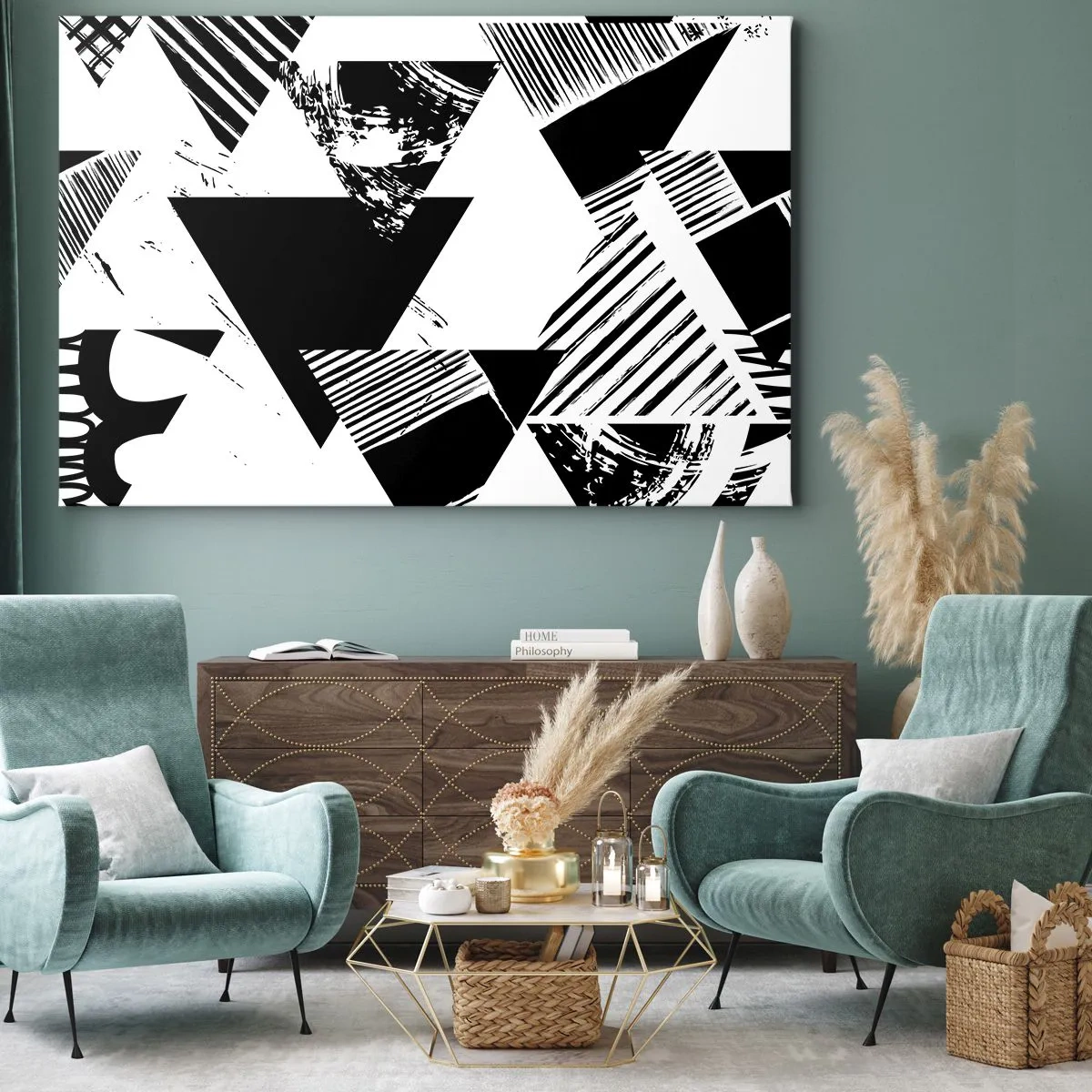 Vászonkép - Háromszögek esője - 120x80 cm