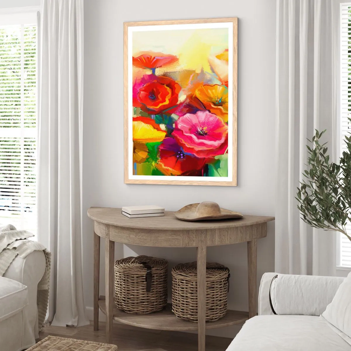 Poszter világos tölgy keretben - Nem csak piros - 40x50 cm