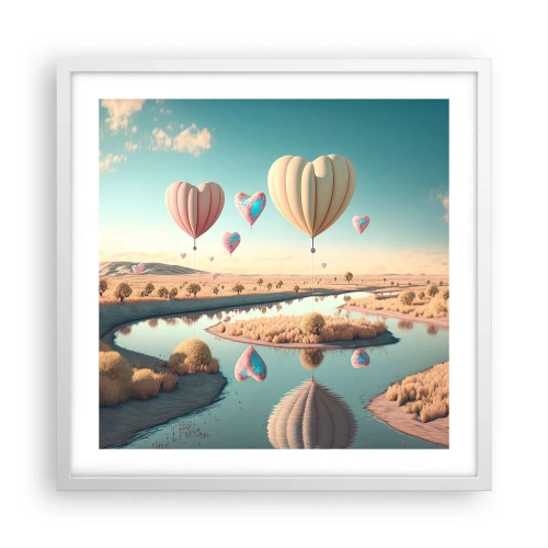 Poszter fekete keretben - A szerelem szárnyalni hagy - 50x50 cm