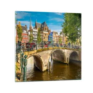 Üveg kép - Tavasz a csatornánál - 60x60 cm