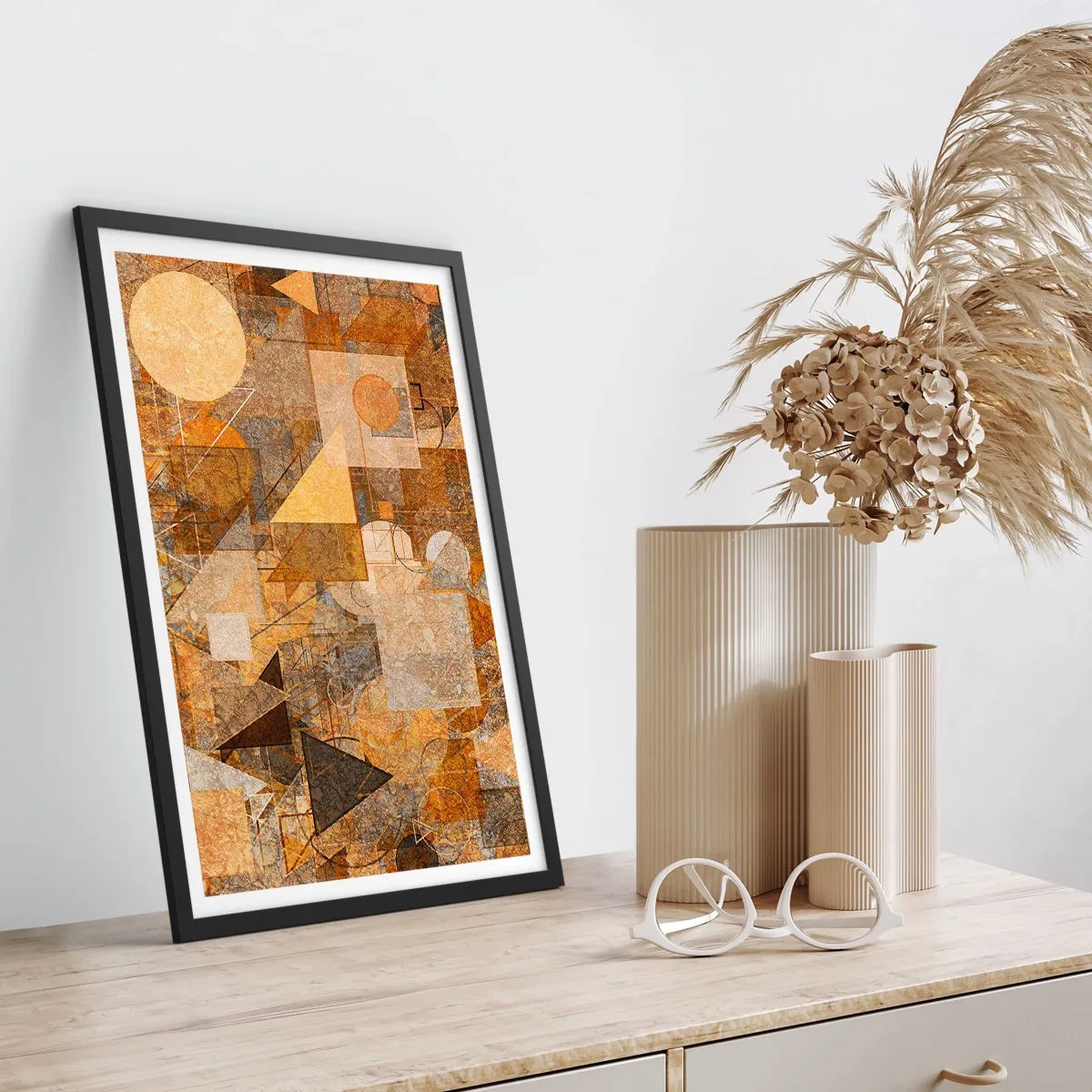 Poszter fehér keretben - Kubikus bronz tanulmánya - 70x100 cm