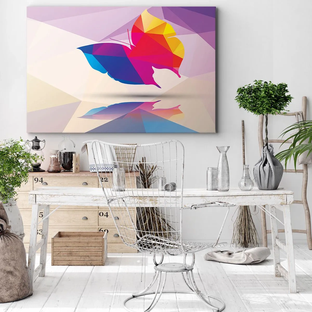 Vászonkép - Szivárvány pillangó - 70x50 cm