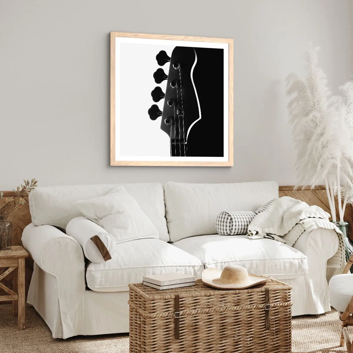 Poszter világos tölgy keretben - Sziklacsend - 60x60 cm