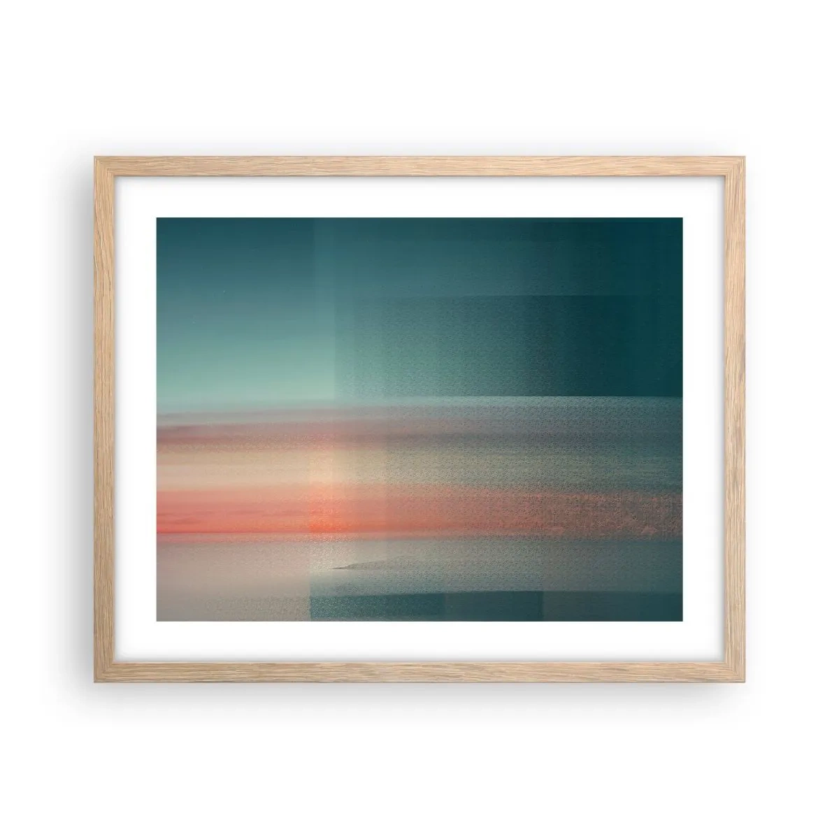 Poszter világos tölgy keretben - Absztrakt: fényhullámok - 50x40 cm