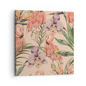Vászonkép - Rózsaszín balett a virágokban - 70x70 cm