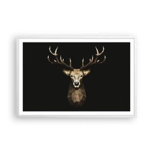 Poszter fekete keretben - Kubista szarvas - 91x61 cm
