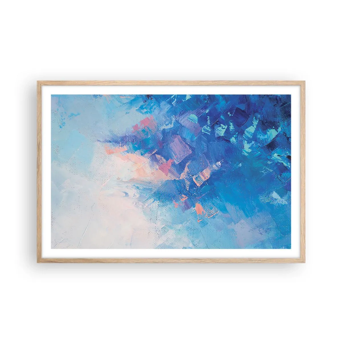 Poszter világos tölgy keretben - Téli absztrakció - 91x61 cm
