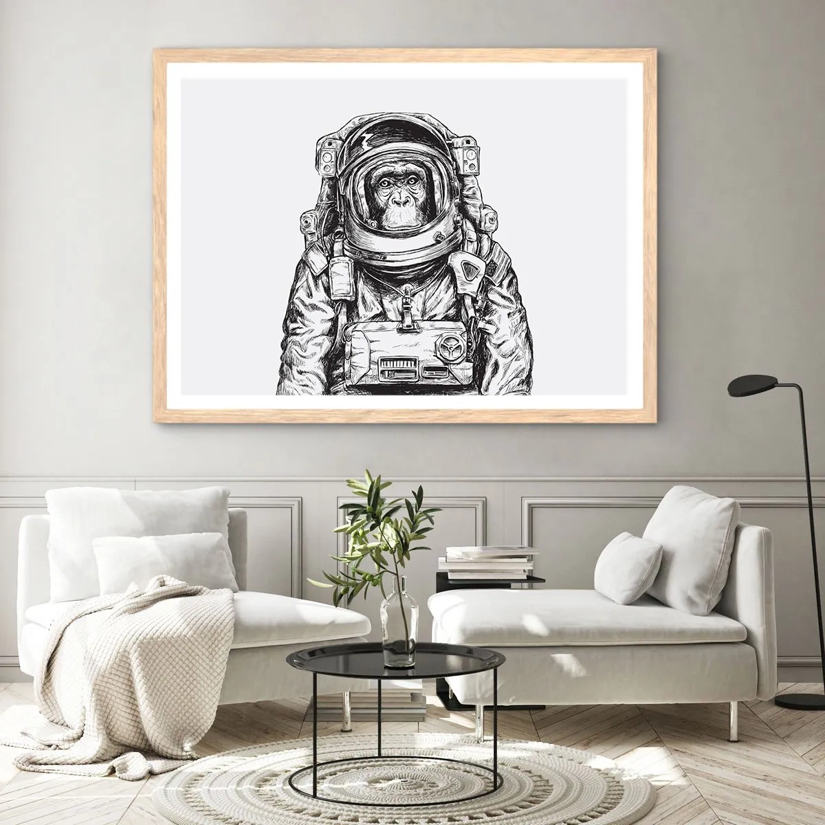 Poszter világos tölgy keretben - Alternatív evolúció - 70x50 cm
