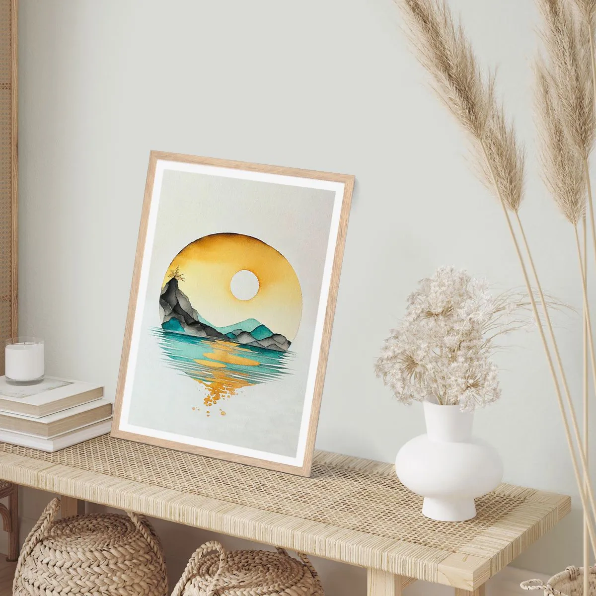 Poszter világos tölgy keretben - A szépség körforgásában - 50x70 cm