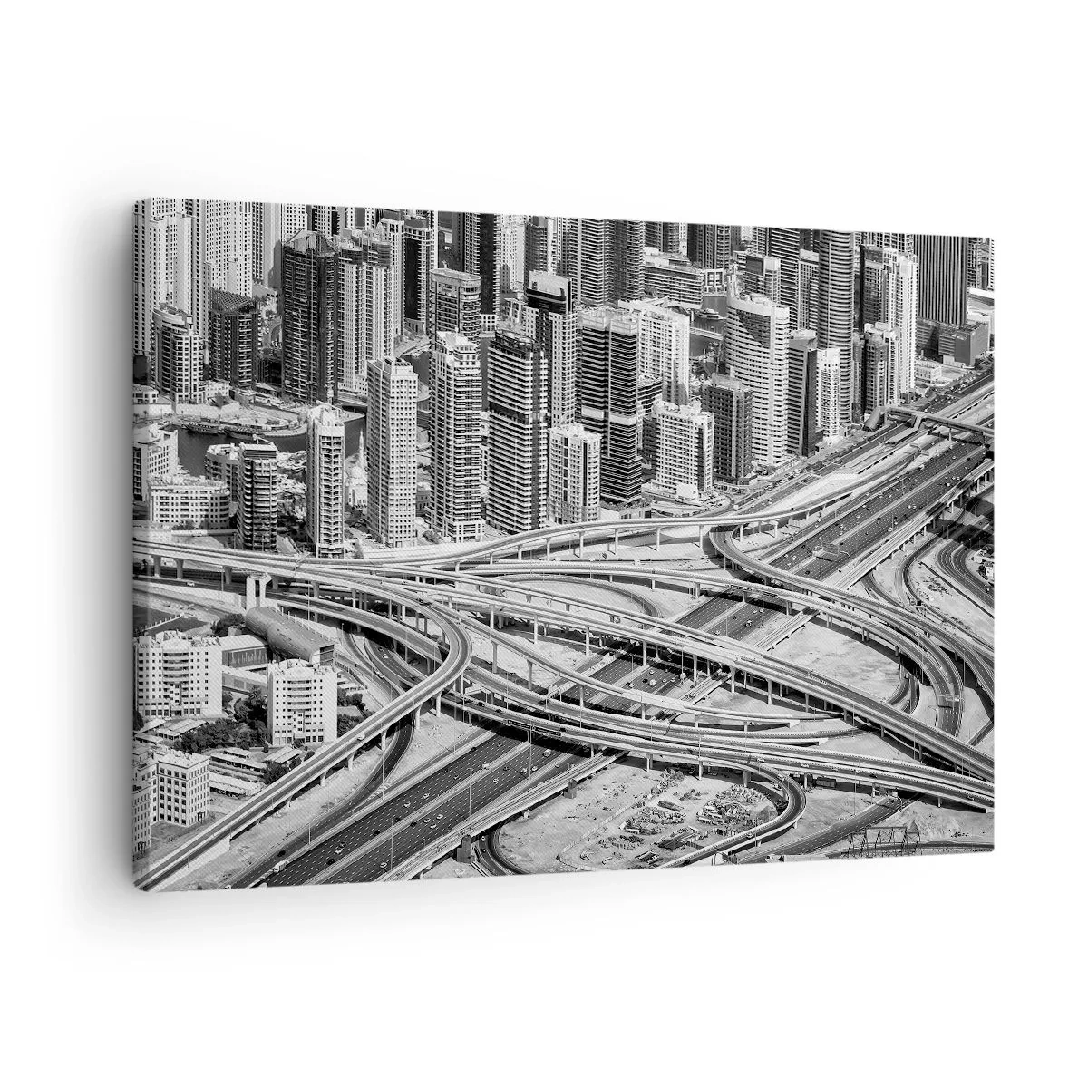 Vászonkép - Dubai madártávlatból - 70x50cm - Dubai – a lehetetlen város - Modern fali dekoráció nappalihoz és hálószobához ARTTOR