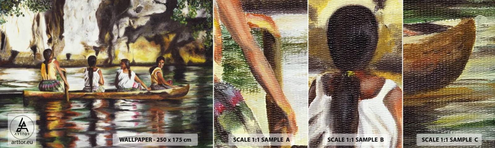 Fotótapéta Minta Öntapadós Deluxe Sticker - Egy polinéz paradicsomban - Utazások, Tájkép, Folyó - 100x30 cm