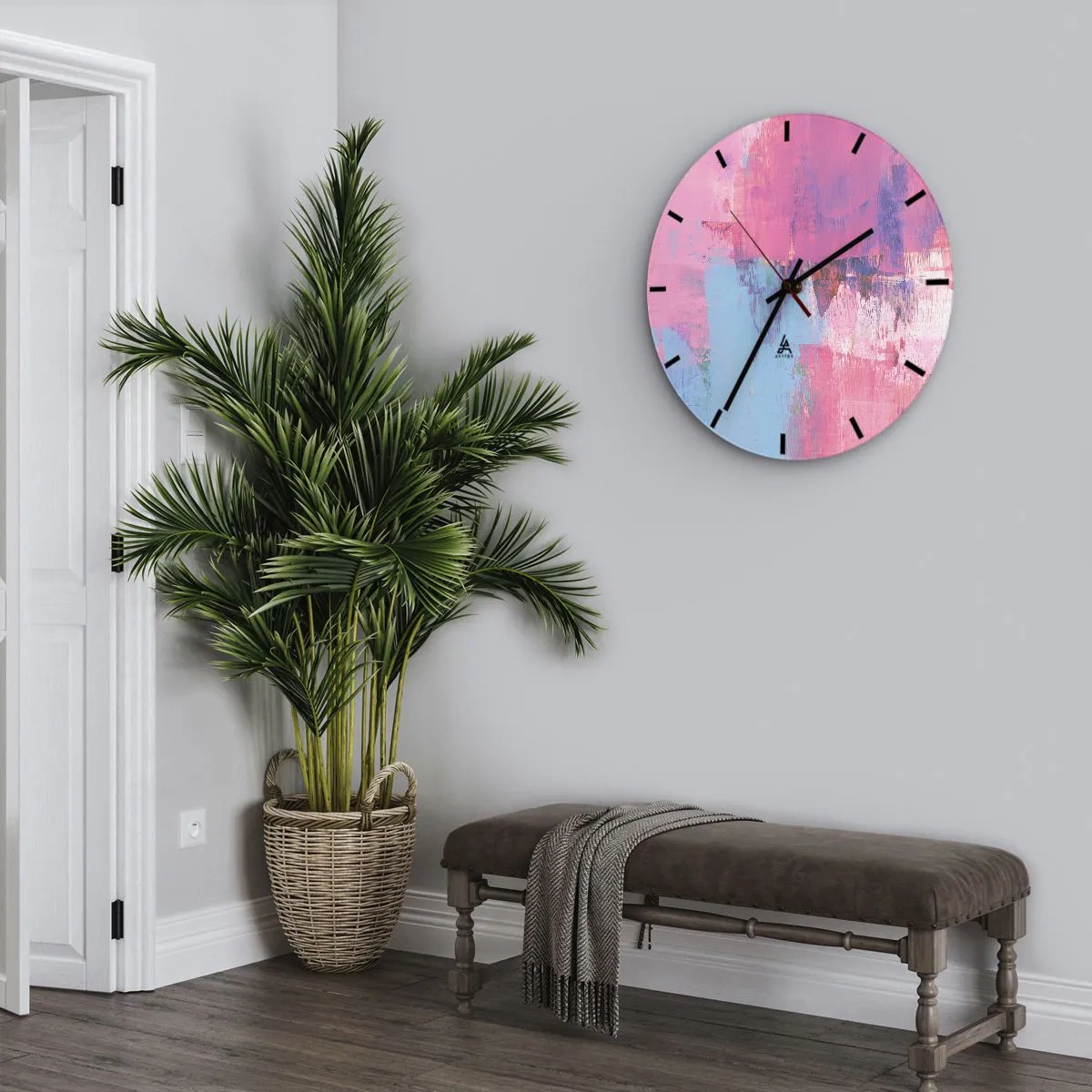 Falióra, Óra - Rózsaszín, kék és egy csipetnyi fény - 40x40 cm