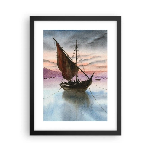 Poszter fehér keretben - Este a kikötőben - 30x40 cm
