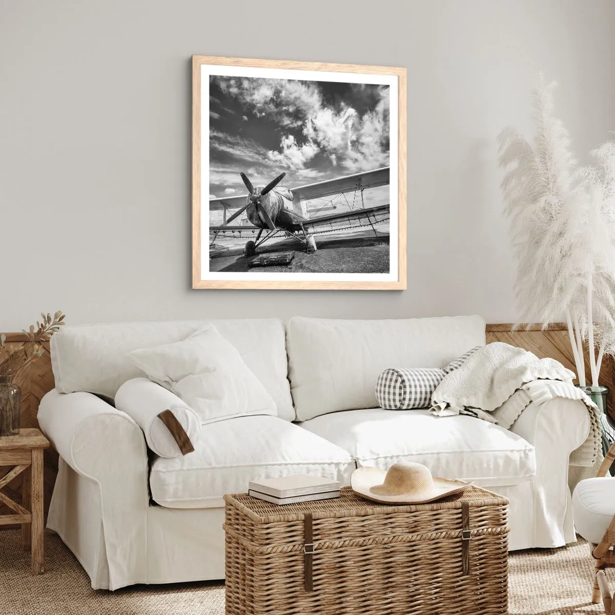 Poszter világos tölgy keretben - Alig várom! - 40x40 cm