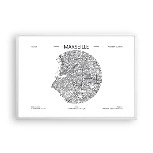 Poszter fekete keretben - Marseille anatómiája - 100x70 cm