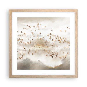 Poszter világos tölgy keretben - Itt az idő... - 40x40 cm