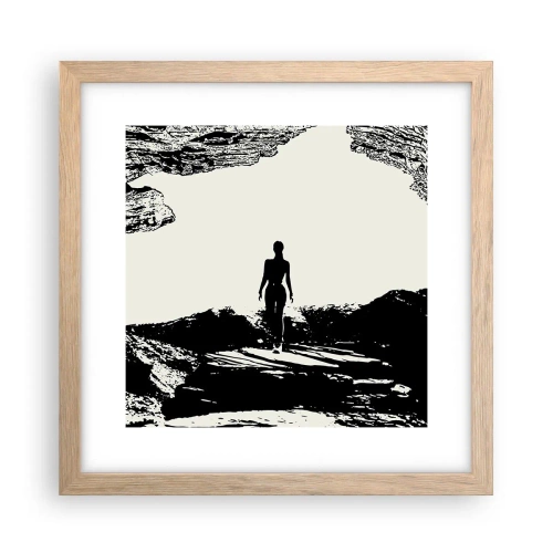 Poszter világos tölgy keretben - Egy új pillantás - 30x30 cm