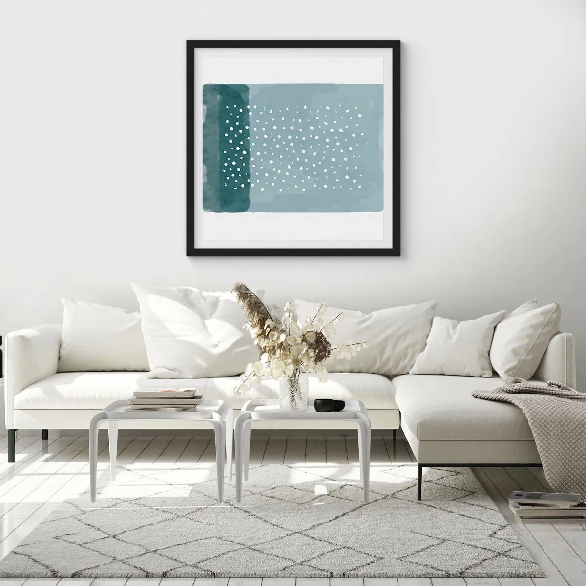 Poszter fehér keretben - Kéken nőtt - 30x30 cm