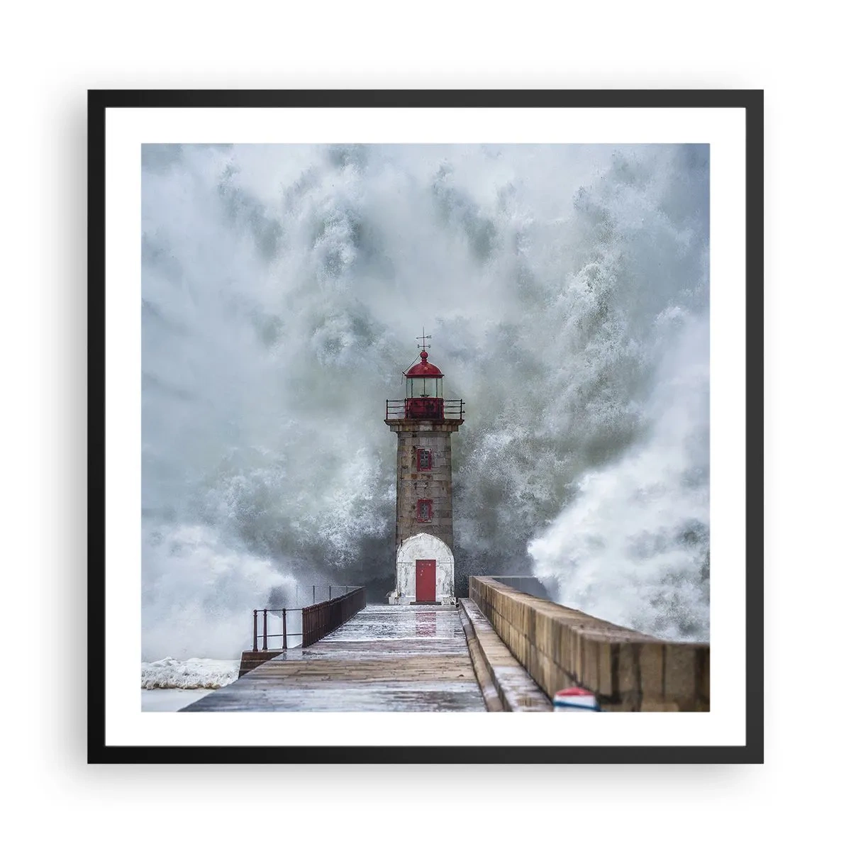 Poszter fehér keretben - A vizek ordítása, a vihar zaja - 60x60 cm