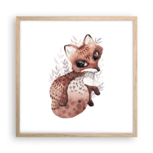 Poszter világos tölgy keretben - Csak szeretnivaló - 50x50 cm