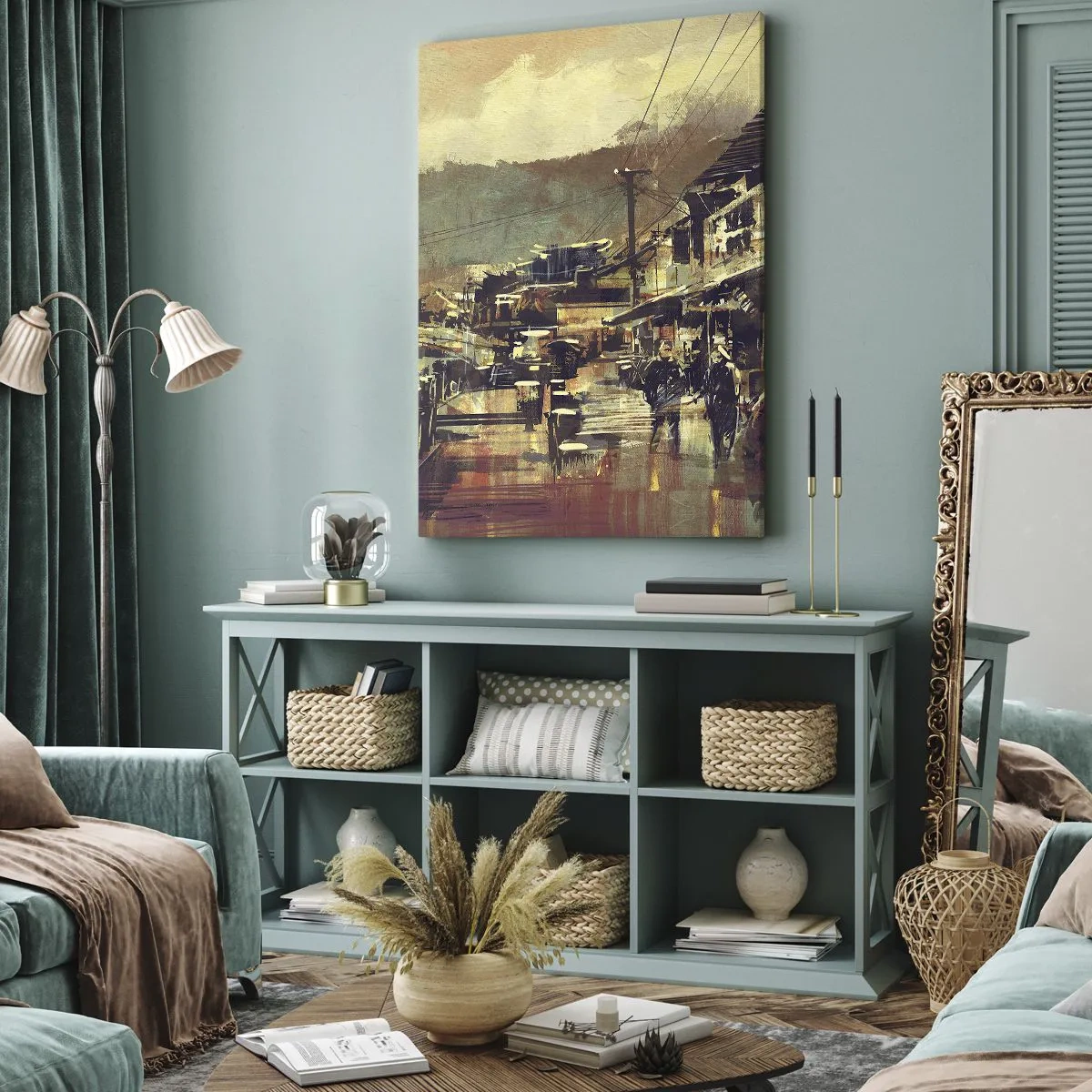 Vászonkép - Az élet, mint a szürke gazdagság - 45x80 cm