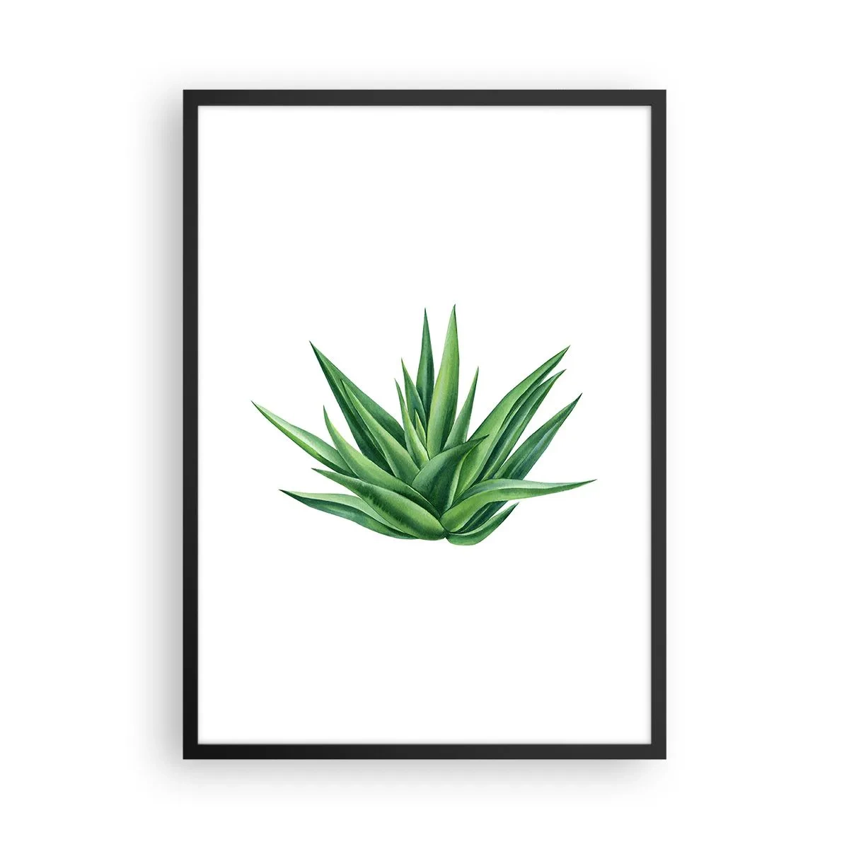 Poszter fehér keretben - Minimalista illusztráció egy zöld növényről - 50x70cm - Zöld - erő - élet - Modern fali dekoráció nappalihoz és hálószobához ARTTOR
