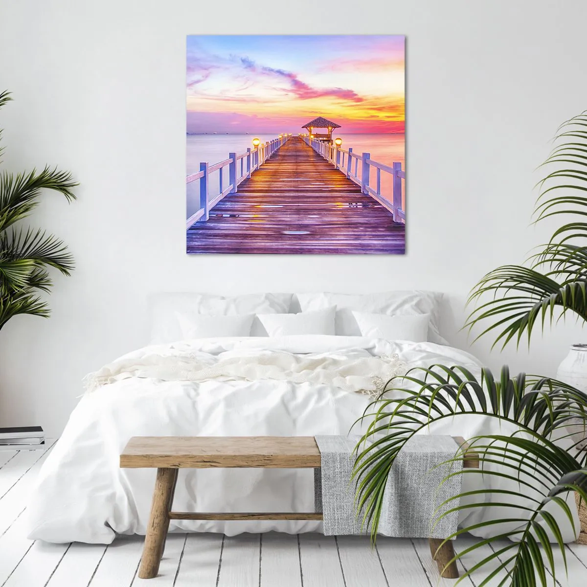 Vászonkép - Az est lilás-arany csendje - 60x60 cm