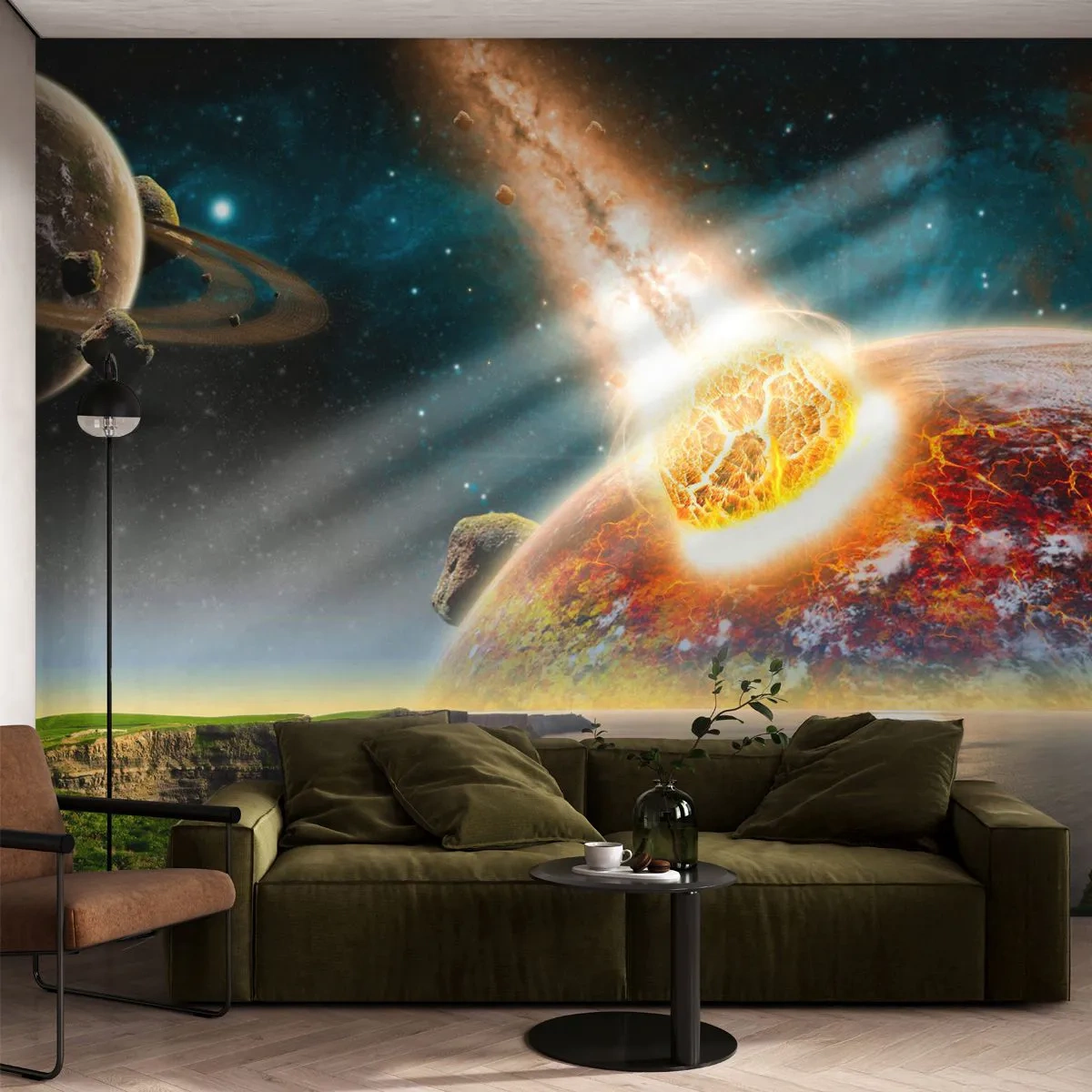 Öntapadós Fotótapéta Deluxe Sticker - Kozmikus dráma - Absztrakció, Tájkép, Világegyetem - 200x140 cm