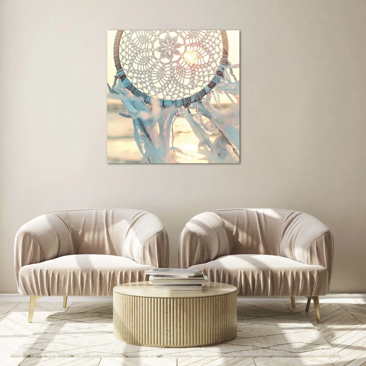 Üveg kép - Csipkés totem - 70x70 cm