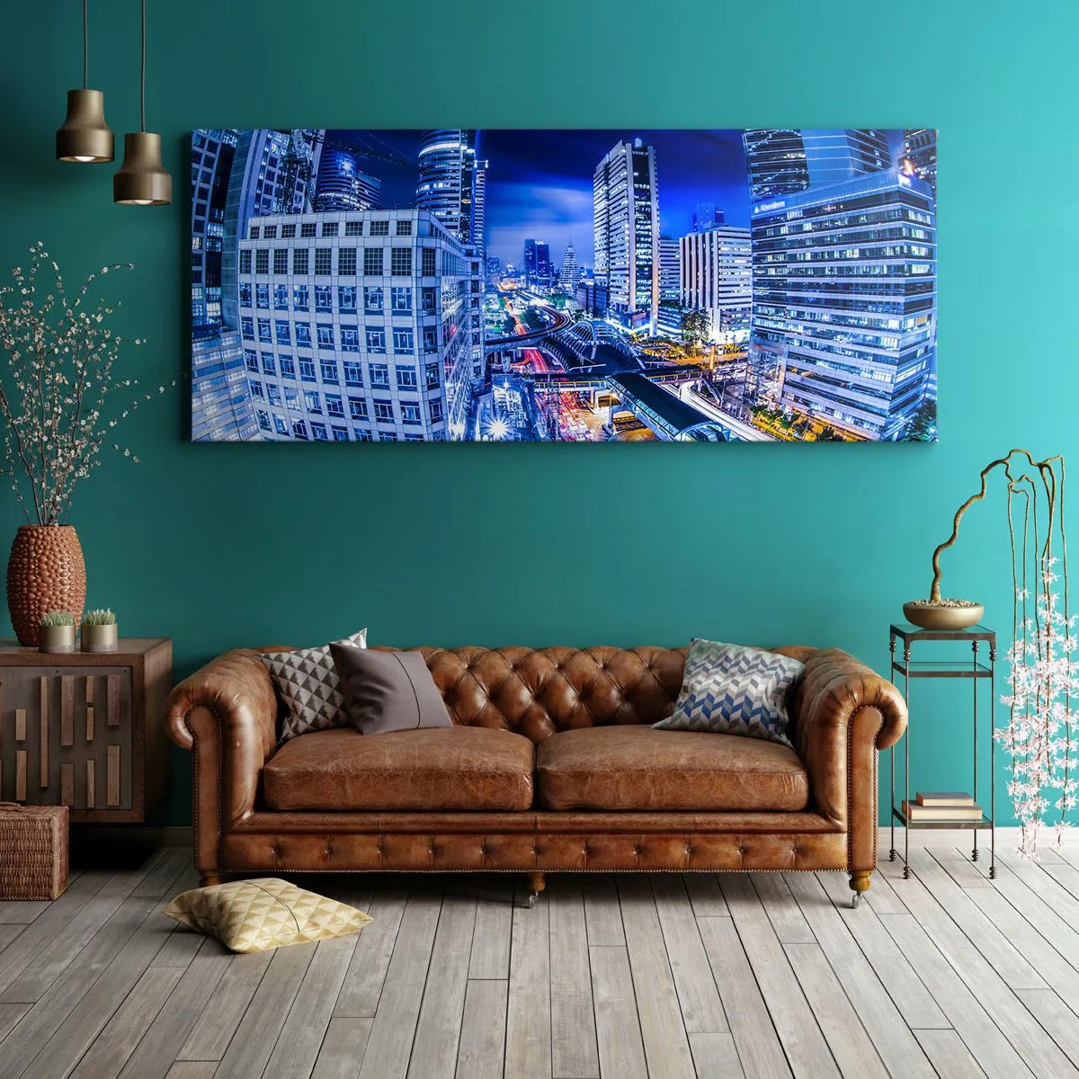Vászonkép - Az éjszakai város ritmusai - 90x30 cm