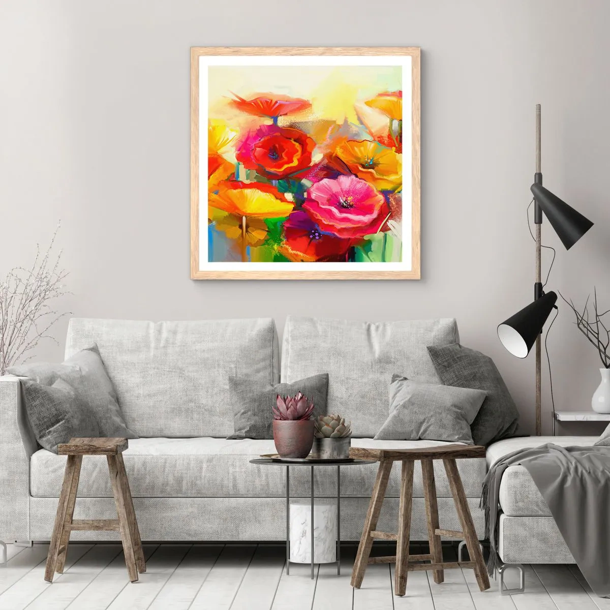 Poszter világos tölgy keretben - Nem csak piros - 40x40 cm