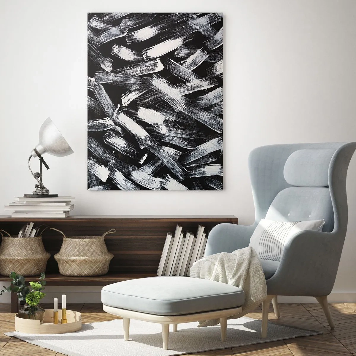 Üveg kép - Absztrakció az ipari szellemben - 50x70 cm