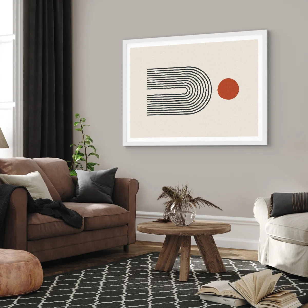 Poszter fekete keretben - Formák és színek vonzalma - 100x70 cm