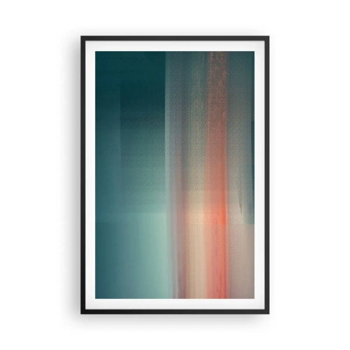 Poszter fehér keretben - Absztrakt: fényhullámok - 61x91 cm