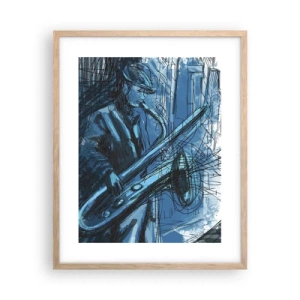 Poszter világos tölgy keretben - Városi rapszódia - 40x50 cm